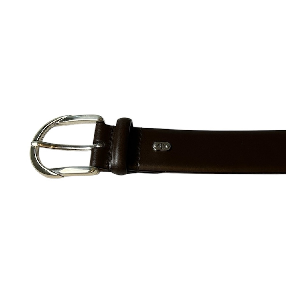 Lauren Ralph Lauren Italian Leather Dark Brown Silver Hardware Belt Size XL - Picture 7 of 11
